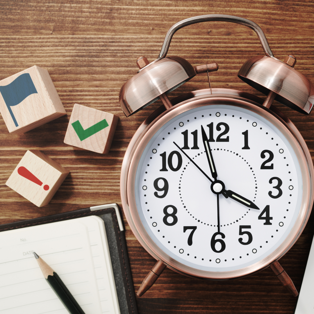 Clock and item showcasing time management